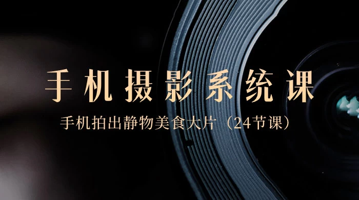 0 基础 · 手机摄影系统课,手机拍出静物美食大片(共 24 节课)