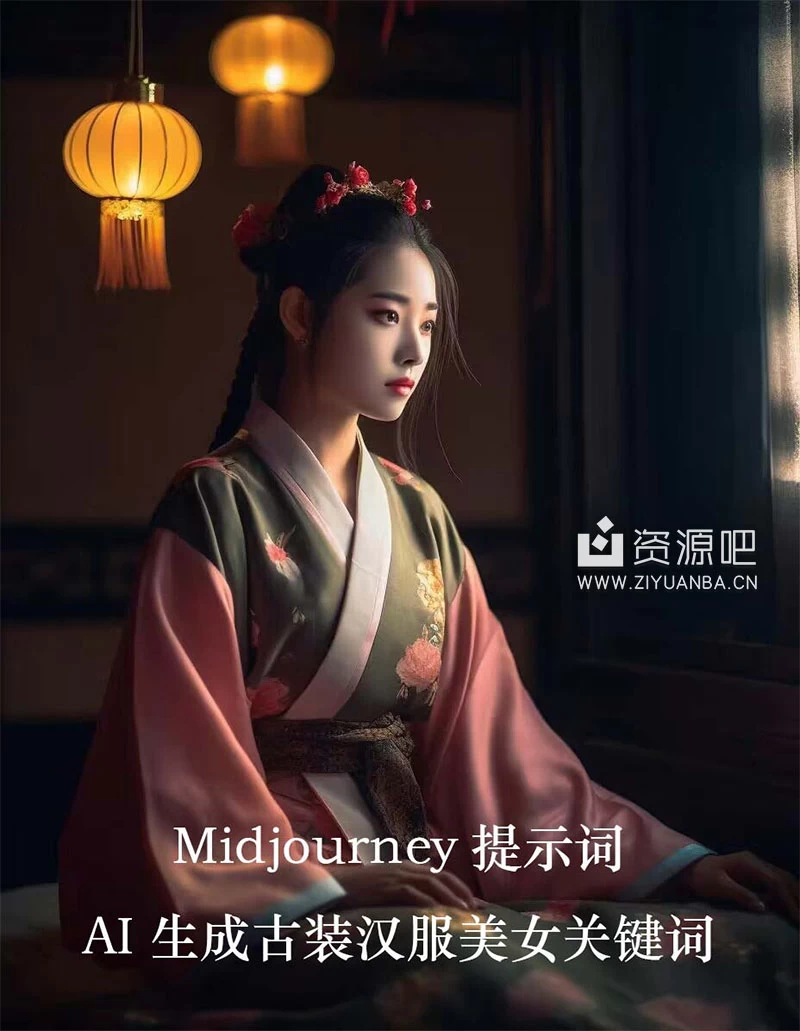 Midjourney 关键词 AI 生成中国风古装汉服美女人像提示关键词