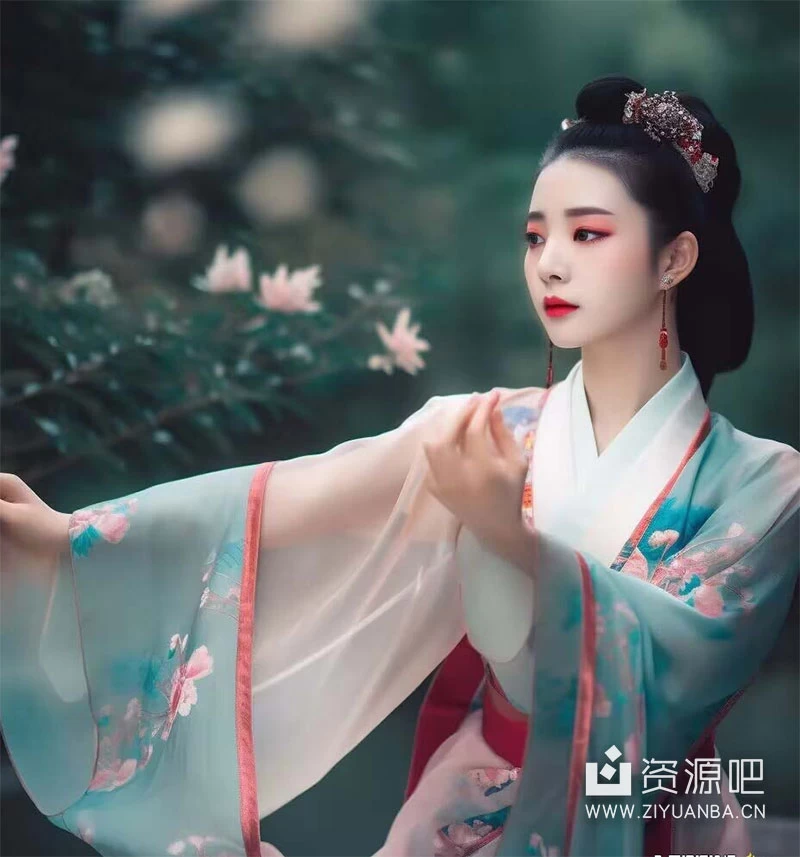 Midjourney 关键词 AI 生成中国风古装汉服美女人像提示关键词