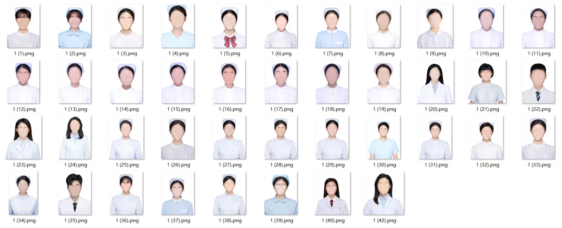 护士职业证件照素材,护士证件照换脸 PSD 文件素材