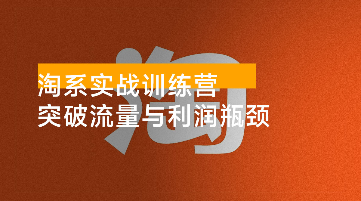 淘系实战训练营，制定清晰的增长战略，突破流量与利润瓶颈，实现企业的规模化盈利
