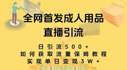成人用品直播引流获客暴力玩法，单日引流500+，变现 3w+，保姆级教程