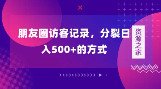 朋友圈访客记录，分裂日入500+，变现加分裂