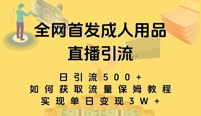 成人用品直播引流获客暴力玩法,单日引流500+,变现 3w+,保姆级教程