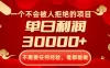 一个不会被人拒绝的项目，不需要任何经验，谁都能做，单日利润30000+