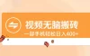 视频无脑搬砖，一部手机轻松日入400+