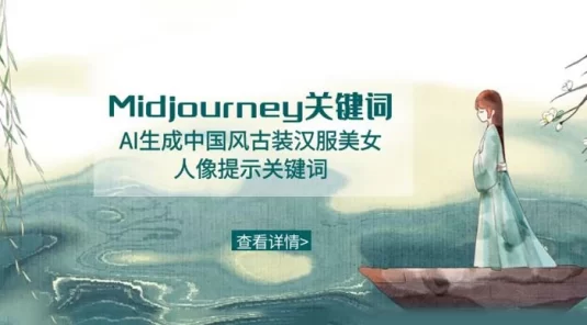 Midjourney 关键词 AI 生成中国风古装汉服美女人像提示关键词