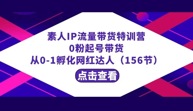繁星 · 计划素人 IP 流量带货特训营:0 粉起号带货,从 0-1 孵化网红达人(156节)