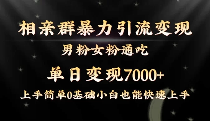 全网首发相亲群暴力引流变现玩法,单日变现 7000+ 保姆教学 1.0