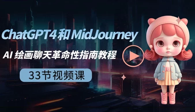 ChatGPT4 和 MidJourney AI 绘画聊天革命性指南教程（中英字幕 33 节课）