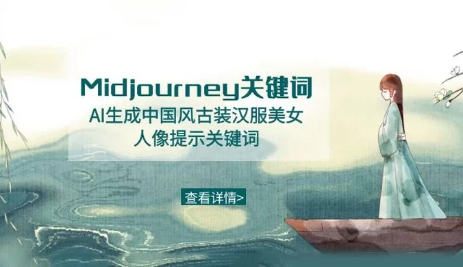 Midjourney 关键词 AI 生成中国风古装汉服美女人像提示关键词