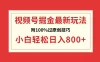 视频号掘金，小白轻松日入 800+，附 100% 过原创技巧