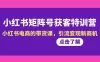 小红书矩阵号获客特训营，第 10 期：小红书电商的带货课，引流变现新商机