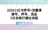 2024 小红书养号+流量课：建号、养号、选品，5 天多款打爆全流程