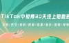 TikTok 中视频 30 天线上陪跑班：注册/养号/素材/剪辑/搭建/制作/提现/等等