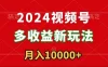 2024 视频号多收益新玩法，每天 5 分钟，月入 1w+，新手小白都能简单上手