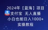 2024 年【蓝海】项目，支付宝无人直播，小白也能日入 1000+ 实操教程