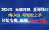 2024 年无脑挂机蓝海项目，纯小白可轻松上手，轻松实现躺赚日入 900+