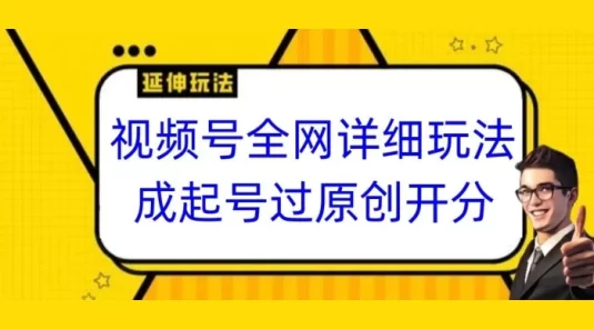 视频号全网最详细玩法,起号过原创开分成,单号日入300+