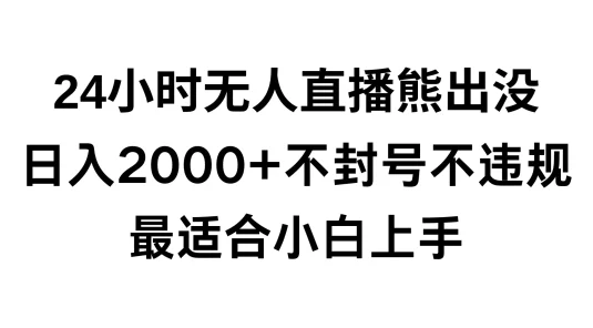 快手 24 小时无人直播熊出没，不封直播间，不违规，日入 2000+，最适合小白上手，保姆式教学