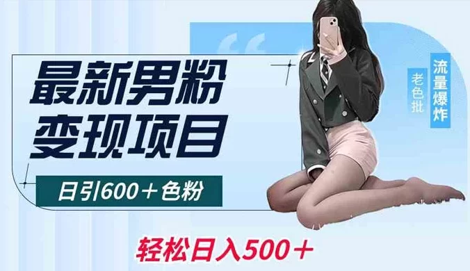 最新男粉变现项目,日引 600+ 色粉,全平台通用,轻松日入 500+