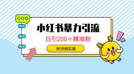 小红书暴力引流大法，日引 200+ 精准粉，一键触达上万人，附详细实操