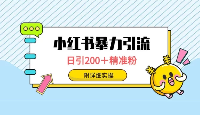 小红书暴力引流大法，日引 200+ 精准粉，一键触达上万人，附详细实操