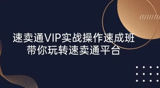 速卖通 VIP 实战操作:速成班,带你玩转速卖通平台(23节)