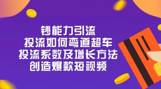 钞能力引流：投流弯道超车，投流系数及增长方法，创造爆款短视频（20 节）