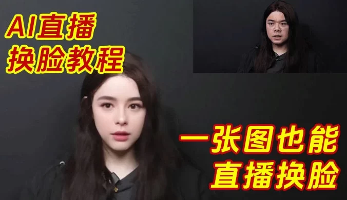 AI 直播换脸教程，一张图也能直播换脸，deepfacelive AI 换脸教学