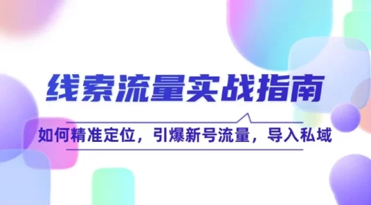 线索流量 · 实战指南：如何精准定位，引爆新号流量，导入私域