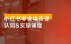 小红书零食电商课：账号冷启动、店铺设置、选品、定价、出单、视频剪辑、测款、发布带货笔记