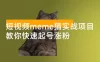 短视频 meme 猫实战项目，从选素材到把文案，到剪辑，手把手的教你快速起号涨粉