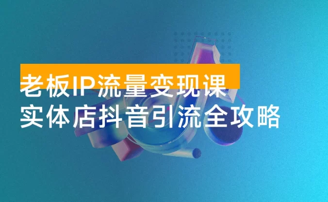 老板 IP 流量变现课：实体店抖音引流全攻略，从视频制作到直播变现，打造火爆生意