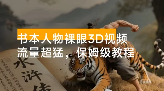 裸眼 3D 视频创意制作指南：课本角色动画与短视频引流保姆级教程