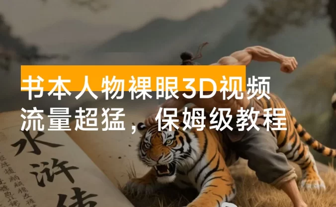 裸眼 3D 视频创意制作指南：课本角色动画与短视频引流保姆级教程