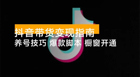 抖音带货变现指南：养号技巧 / 爆款脚本 / 橱窗开通，快速起号日更 10 条