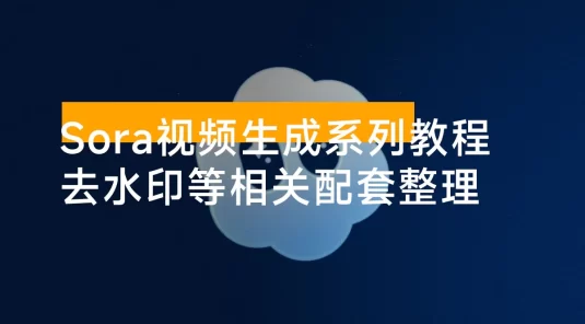 Sora 视频生成系列教程 + 去水印等相关配套整理