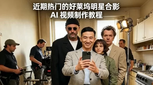 近期热门的好莱坞明星合影 AI 视频制作教程