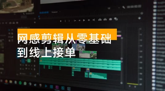 网感剪辑从零基础到线上接单：31 节基础课 + 剪映音效动画字体快捷键截图 + 200G 练习素材+参考成片+跟练录屏