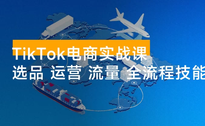 TikTok 电商实战课：选品策略+店铺运营+流量获取+全流程技能，月入 5 万+