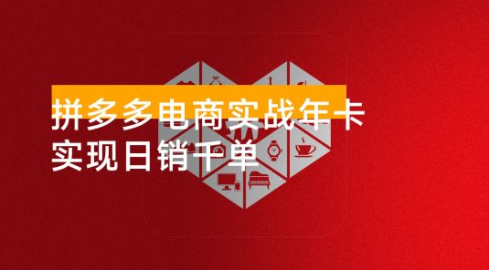 拼多多电商实战年卡：从选品上架、流量引爆到实现日销千单的全流程操作