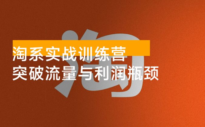 淘系实战训练营，制定清晰的增长战略，突破流量与利润瓶颈，实现企业的规模化盈利
