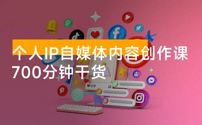 个人 IP 自媒体内容创作课 v1.0：从定位，到选题、做钩子、搭结构，再到后期运营，700 分钟干货